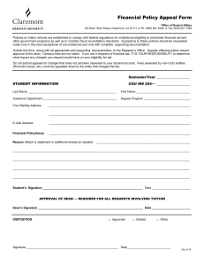 Financial Policy Appeal Form