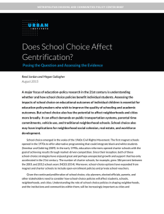 Does School Choice Affect Gentrification? Posing the Question and Assessing the Evidence