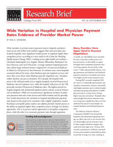 Research Brief Wide Variation in Hospital and Physician Payment