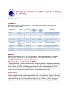 Emergency Communications/Phones/Clocks Including New Wiring Overview