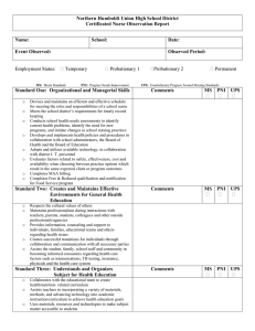 Northern Humboldt Union High School District Certificated Nurse Observation Report Name: