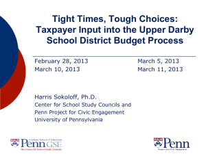 Tight Times, Tough Choices: Taxpayer Input into the Upper Darby