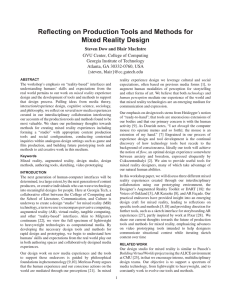 reality  experience  design  we  leverage ... The workshop’s emphasis on “reality-based” interfaces and