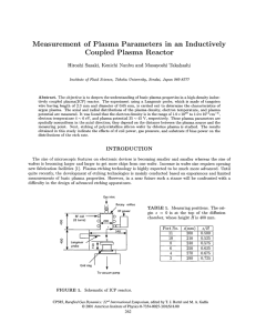 Measurement of Plasma Parameters in an Inductively Coupled Plasma Reactor