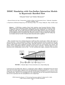 DSMC Simulation with Gas-Surface Interaction Models in Hypersonic Rarefied Flow