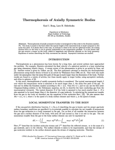 Thermophoresis of Axially Symmetric Bodies Karl I. Borg, Lars H. Soderholm