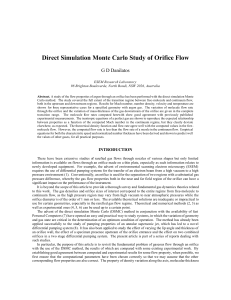 Direct Simulation Monte Carlo Study of Orifice Flow G D Danilatos