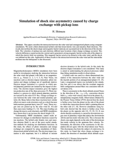 Simulation of shock size asymmetry caused by charge H. Shimazu