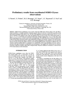 Preliminary results from coordinated SOHO-Ulysses observations S. Parent!*, G. Poletto
