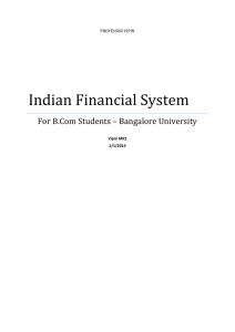 Indian Financial System For B.Com Students – Bangalore University PROFESSOR VIPIN
