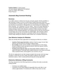 Automatic Blog Comment Ranking Summary