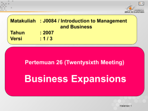 Business Expansions Pertemuan 26 (Twentysixth Meeting) and Business