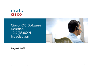 Cisco IOS Software Release 12.2(33)SXH Introduction
