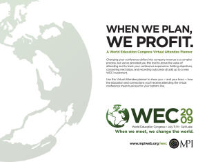 WE PROFIT. WHEN WE PLAN, A World Education Congress Virtual Attendee Planner