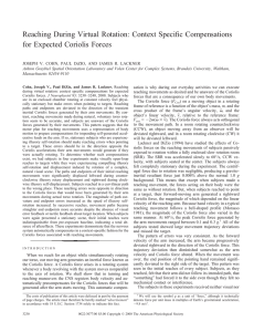 Reaching During Virtual Rotation: Context Specific Compensations for Expected Coriolis Forces