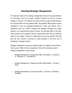 Teaching Strategic Management