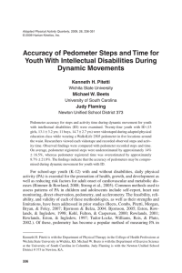 Accuracy of Pedometer Steps and Time for Dynamic Movements Kenneth H. Pitetti