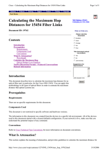 Calculating the Maximum Hop Distances for 15454 Fiber Links Contents Document ID: 19762