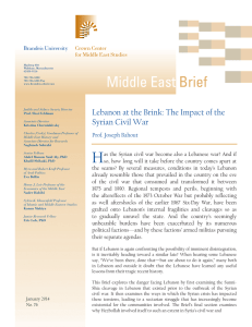 Lebanon at the Brink: The Impact of the Syrian Civil War