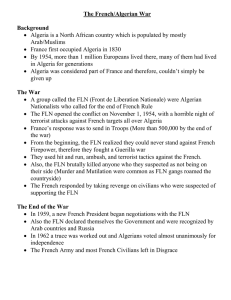 The French/Algerian War Background