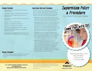 Supervision Policy &amp; Procedure Guiding Principles Supervision Skills and Techniques