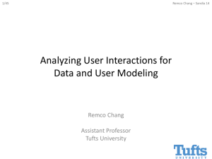 Analyzing User Interactions for Data and User Modeling Remco Chang Assistant Professor