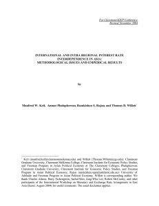 INTERNATIONAL AND INTRA REGIONAL INTEREST RATE INTERDEPENDENCE IN ASIA: