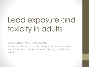 Lead exposure and toxicity in adults