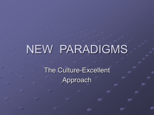 NEW  PARADIGMS The Culture-Excellent Approach