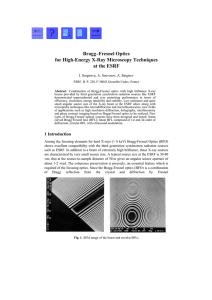 Bragg–Fresnel Optics for High-Energy X-Ray Microscopy Techniques at the ESRF