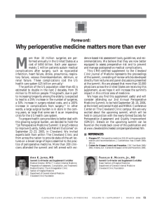 M Why perioperative medicine matters more than ever Foreword: