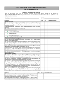 Nurse and Midwife Medicinal Product Prescribing Site Declaration Form