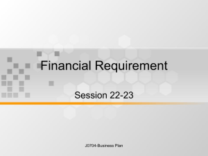Financial Requirement Session 22-23 J0704-Business Plan