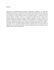 ABSTRACT:  Xanthan  gum,  a  heteropolysaccharide  produced ...