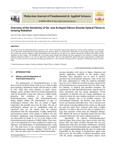 Malaysian Journal of Fundamental &amp; Applied Sciences Ionizing Radiation