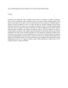In situ biodiesel production from residual oil recovered from spent...  Abstract: Currently,  semi-refined  and  refined  vegetable ...