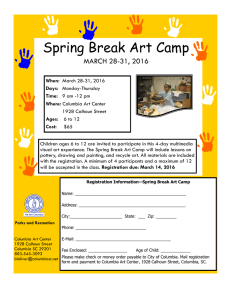Spring Break Art Camp MARCH 28-31, 2016