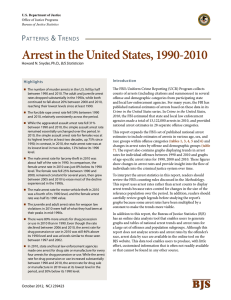 Arrest in the United States, 1990-2010 P &amp; t at terns