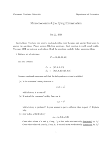 Microeconomics Qualifying Examination Jan 22, 2014