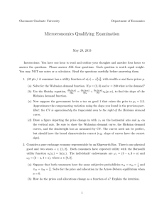 Microeconomics Qualifying Examination May 29, 2013