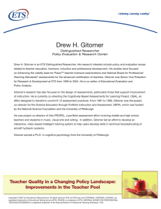 Drew H. Gitomer Distinguished Researcher Policy Evaluation &amp; Research Center