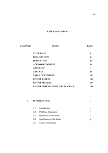 vii TABLE OF CONTENT CHAPTER TITLE