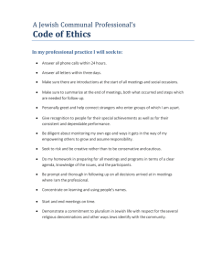 Code of Ethics  A Jewish Communal Professional’s