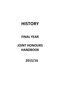 HISTORY FINAL YEAR JOINT HONOURS HANDBOOK