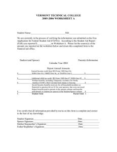 VERMONT TECHNICAL COLLEGE 2005-2006 WORKSHEET A