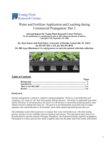Water and Fertilizer Application and Leaching during Commercial Propagation: Part 2