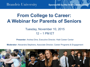 From College to Career: A Webinar for Parents of Seniors