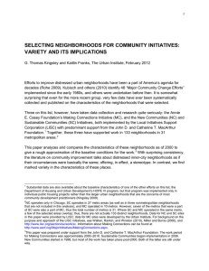 SELECTING NEIGHBORHOODS FOR COMMUNITY INITIATIVES: