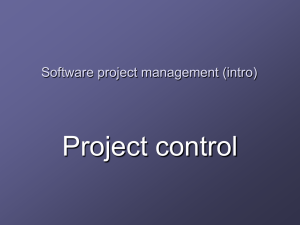 Project control Software project management (intro)