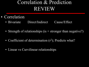 Correlation &amp; Prediction REVIEW • Correlation